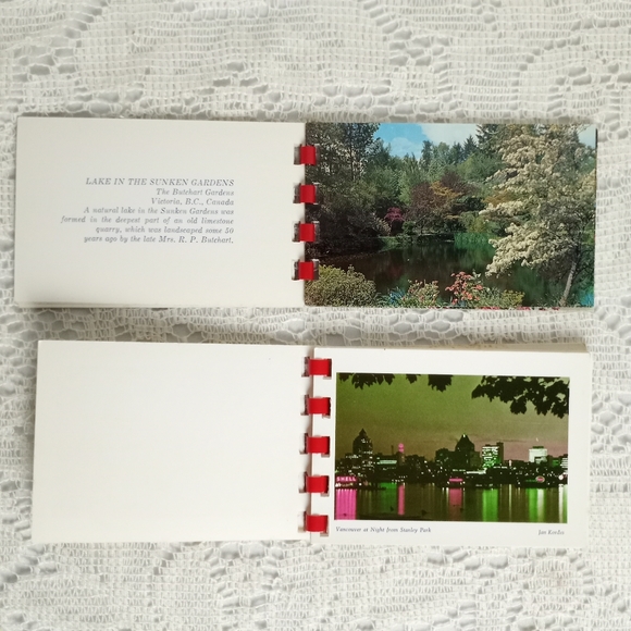 Vintage 2 Vancouver Canada Mini Albums Souvenir Butchart Gardens Spiral Bound - Picture 5 of 6